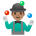 🤹🏽‍♂️ man juggling: medium skin tone display on Google